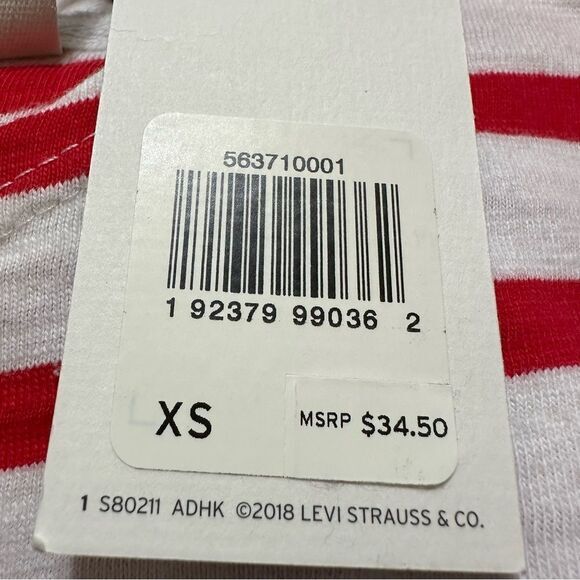 LEVI’S ROSE EMBROIDERED STRIPE 3/4 SLEEVE RELAXED FIT‎ SHIRT - Picture 11 of 11